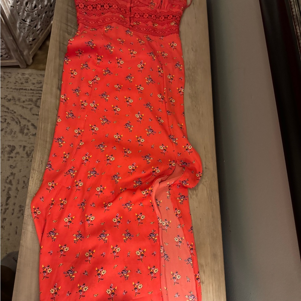 Free People Chic Red Floral Maxi Slip Dress - Picture 4 of 15
